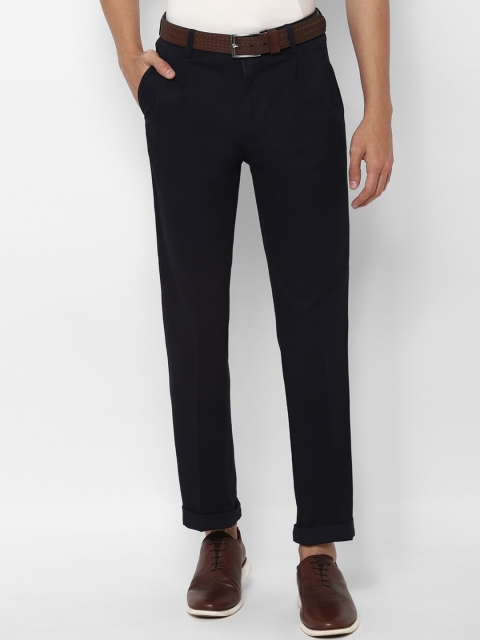 

Allen Solly Men Navy Blue Regular Fit Solid Regular Trousers