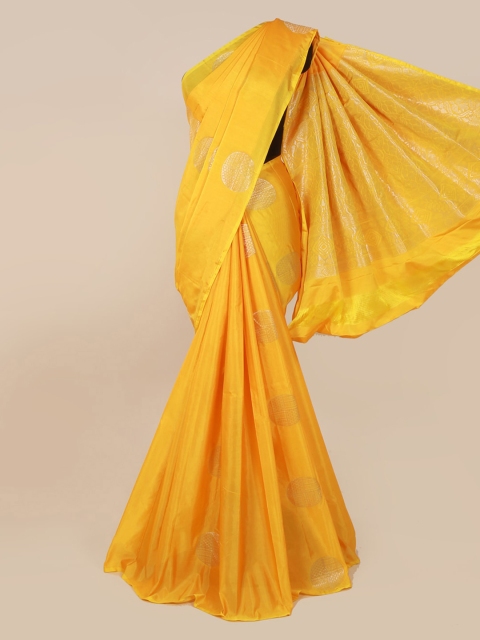 

Pothys Yellow Silk Cotton Woven Design Kanjeevaram Saree