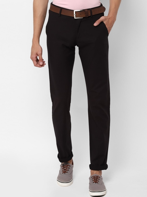 

Allen Solly Men Black Slim Fit Solid Regular Trousers