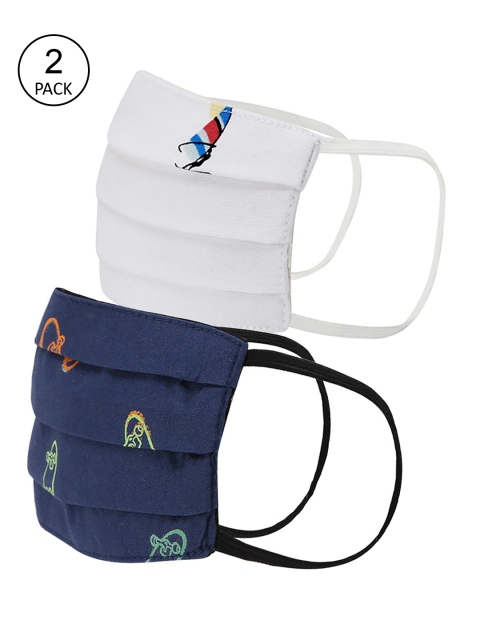 

Kazo Kids Pack Of 2 Printed 2-Ply Cloth Face Masks, White