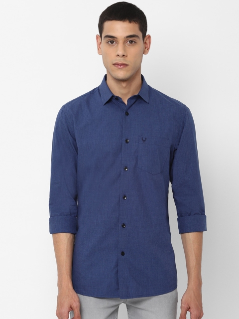 

Allen Solly Men Navy Blue Slim Fit Self Design Casual Shirt