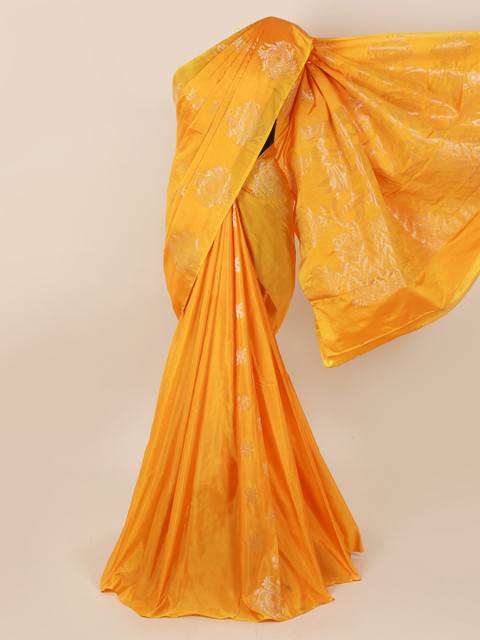 

Pothys Orange Silk Cotton Woven Design Kanjeevaram Saree