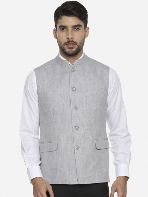 

Van Heusen Men Grey Solid Waistcoat