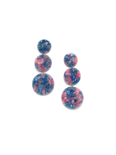 

CRZ Multicoloured Gold-Plated Contemporary Drop Earrings, Multi