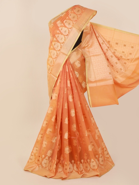 

Pothys Orange Woven Design Cotton Blend Saree