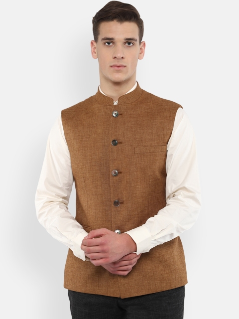 

Van Heusen Men Brown Woven Design Waistcoat