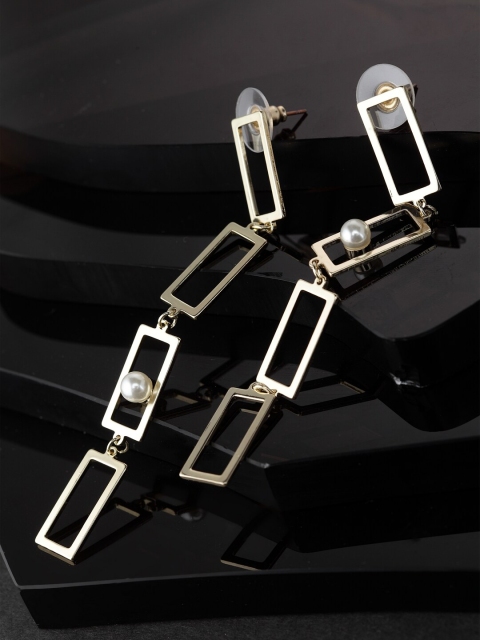 

CRZ Gold-Toned Geometric Drop Earrings