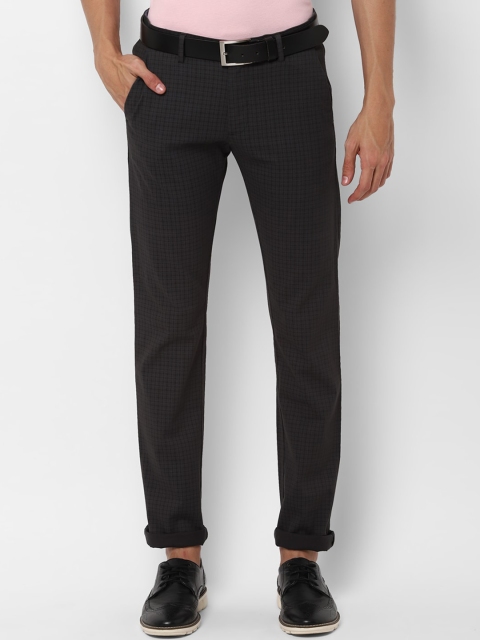 

Allen Solly Men Grey Slim Fit Checked Regular Trousers