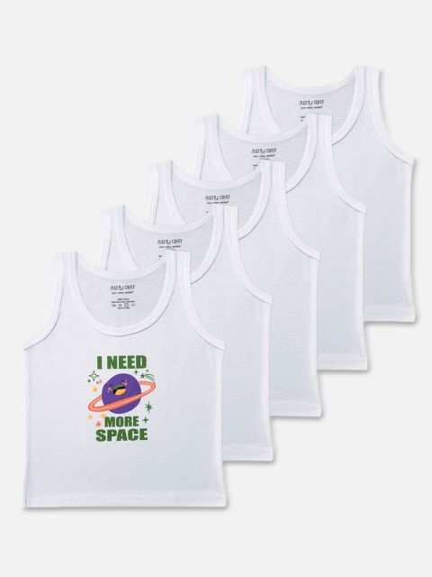 

Miss & Chief Kids Pack Of 5 Printed Innerwear Vests MNC-VST-102-5_6 - 12 MTH, White