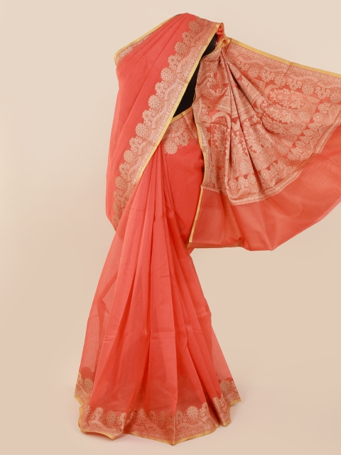 

Pothys Coral Woven Design Cotton Blend Saree