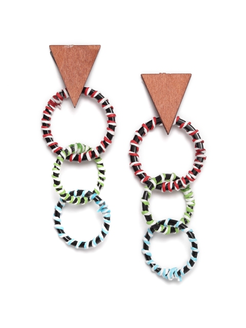

CRZ Black & Red Contemporary Drop Earrings