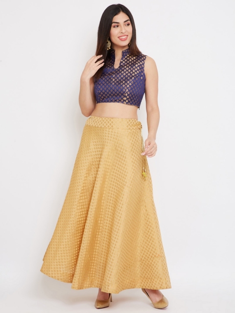 

TULIP 21 Navy Blue & Gold Toned Ready to Wear Lehenga with Blouse