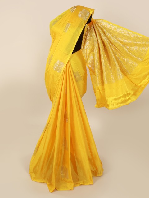 

Pothys Yellow Silk Cotton Woven Design Kanjeevaram Saree