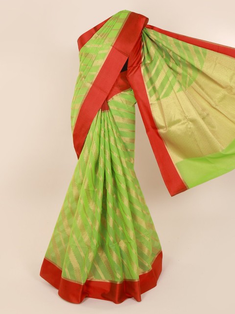 

Pothys Green Printed Cotton Blend Saree