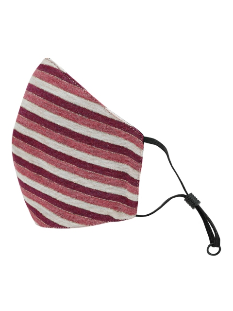 

Kazo Women Maroon & White Striped 2-Ply Cloth Mask
