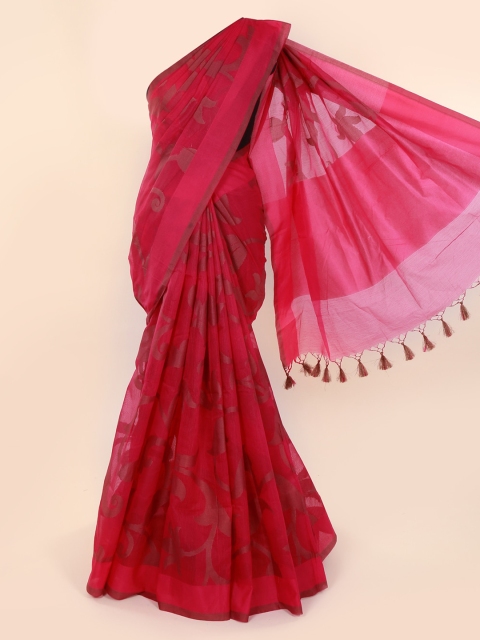 

Pothys Pink Woven Design Cotton Blend Saree