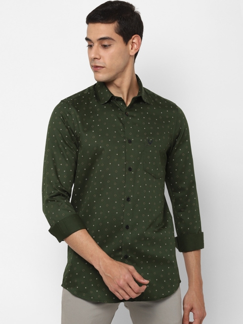 

Allen Solly Men Olive Green Slim Fit Printed Casual Shirt
