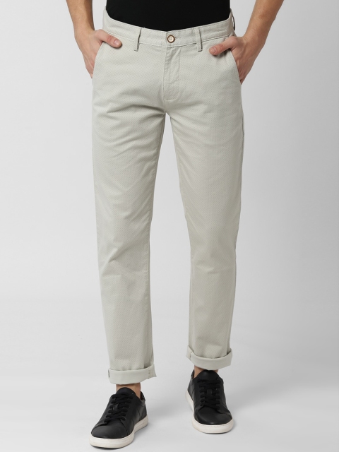 

Peter England Casuals Men Grey Slim Fit Solid Regular Trousers