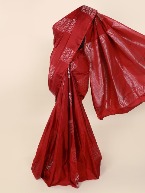 

Pothys Red Silk Cotton Woven Design Kanjeevaram Saree