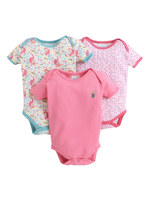

BUMZEE Infant Kids Pack of 3 Bodysuits, Pink