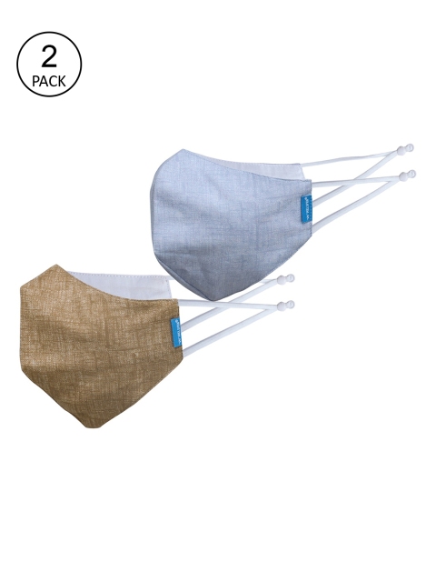 

Welspun Unisex Pack of 2 Solid 5-Ply Reusable Protective Outdoor Masks, Brown