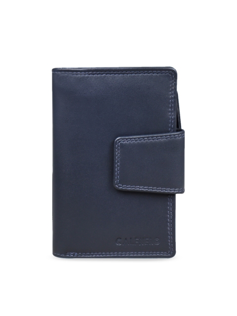 

CALFNERO Navy Blue Solid Clutch