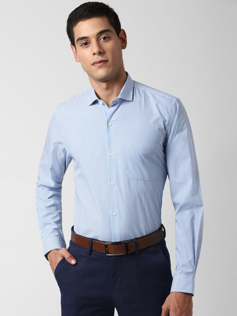 

Peter England Men Blue & White Slim Fit Striped Formal Shirt