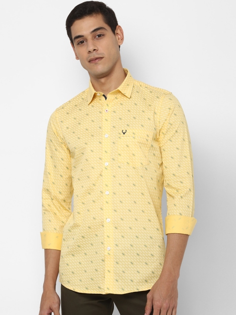 

Allen Solly Men Yellow Slim Fit Printed Casual Shirt