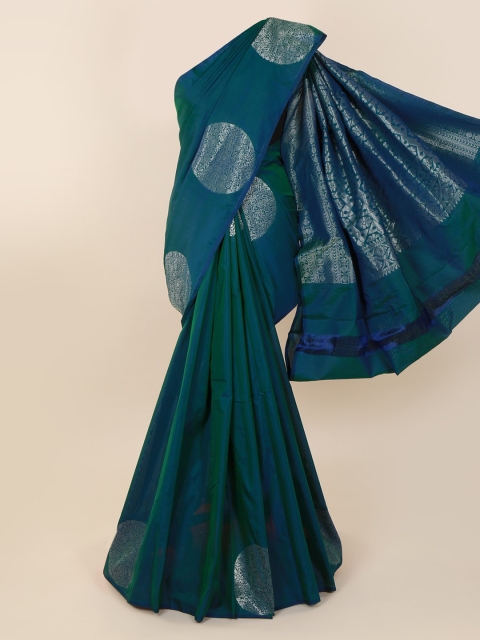 

Pothys Navy Blue Silk Cotton Woven Design Kanjeevaram Saree