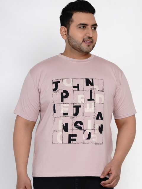 

John Pride Men Peach-Coloured Printed Round Neck T-shirt