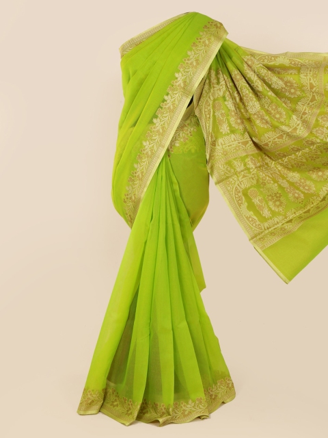 

Pothys Green Woven Design Cotton Blend Saree