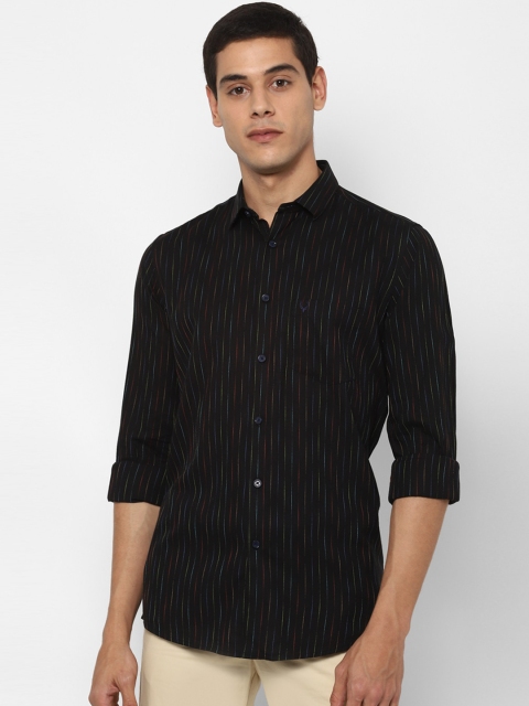 

Allen Solly Men Black Slim Fit Striped Casual Shirt