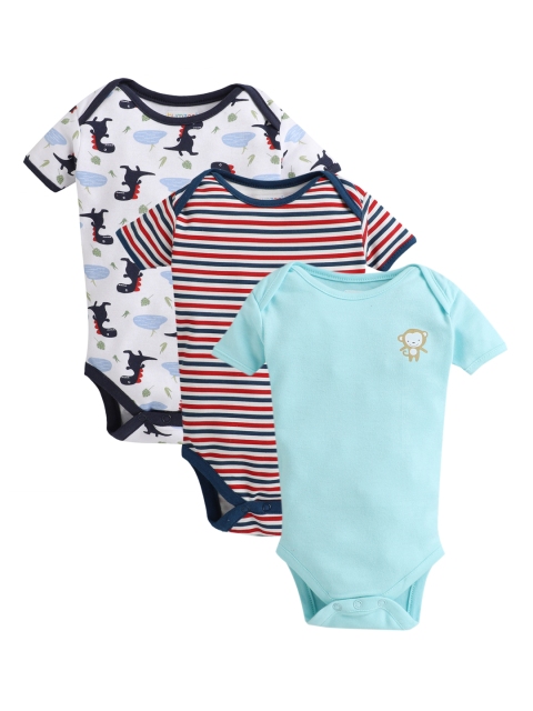 

BUMZEE Infant Kids Pack of 3 Bodysuits, Blue