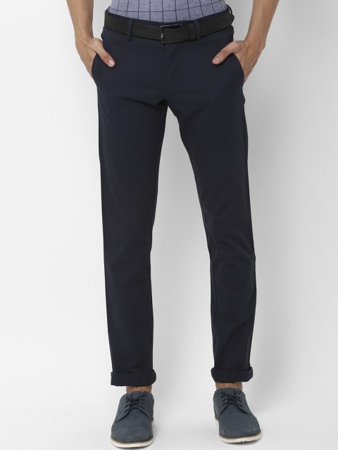 

Allen Solly Men Navy Blue Slim Fit Solid Regular Trousers