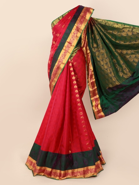 

Pothys Magenta Pure Silk Woven Design Kanjeevaram Saree