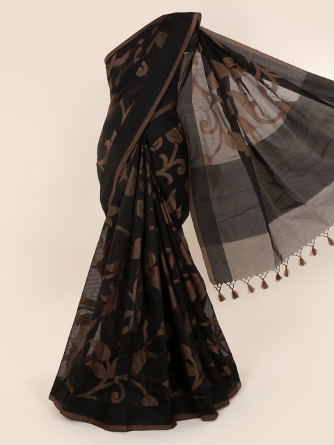 

Pothys Black Woven Design Cotton Blend Saree