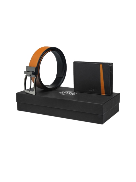 

Apsis Men Black & Orange Accessory Gift Set