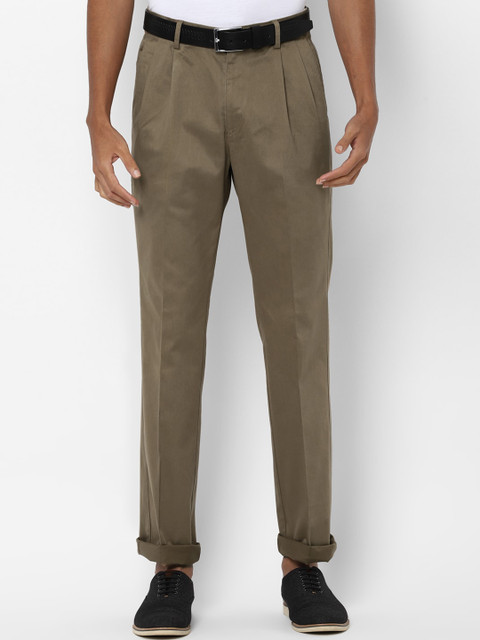 

Allen Solly Men Beige Regular Fit Solid Regular Trousers