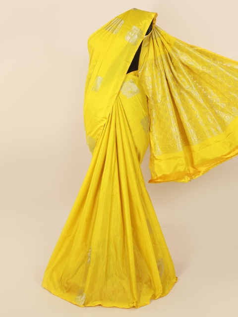 

Pothys Yellow Silk Cotton Woven Design Kanjeevaram Saree