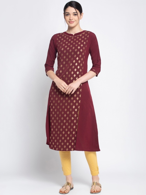 

ALC Creations Women Maroon Kurta