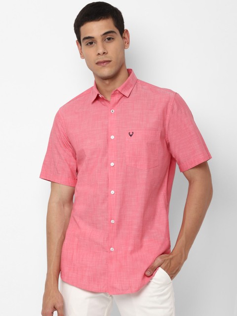 

Allen Solly Men Pink Slim Fit Solid Casual Shirt