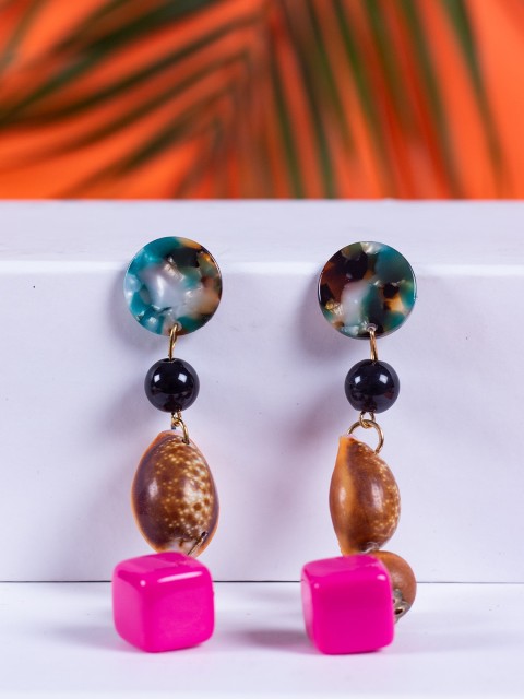 

CRZ Multicoloured Geometric Drop Earrings, Multi
