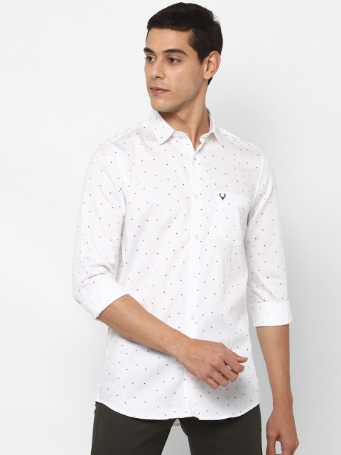 

Allen Solly Men White Slim Fit Printed Cotton Casual Shirt