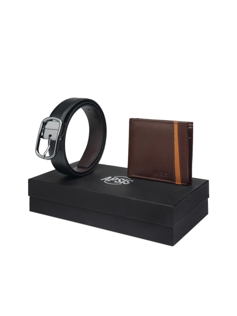

Apsis Men Tan Brown & Black Accessory Gift Set