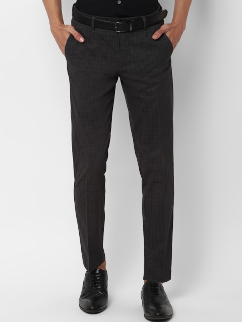 

Allen Solly Men Grey Slim Fit Checked Formal Trousers