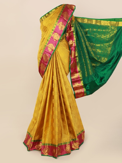 

Pothys Mustard Pure Silk Woven Design Kanjeevaram Saree