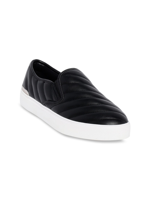 

Aldo Women Black Striped Slip-On Sneakers