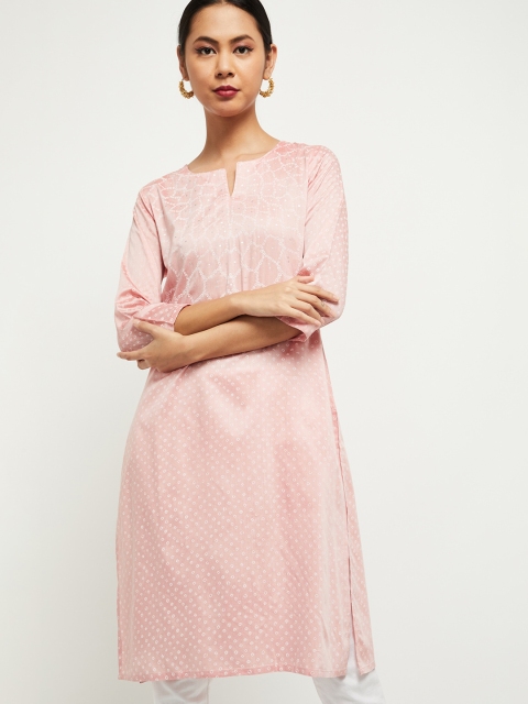 

Max Women Pink & Off White Kurta