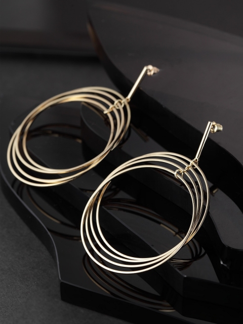 

CRZ Gold-Toned Circular Drop Earrings