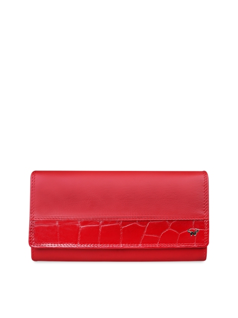 

CALFNERO Red Solid Leather Clutch